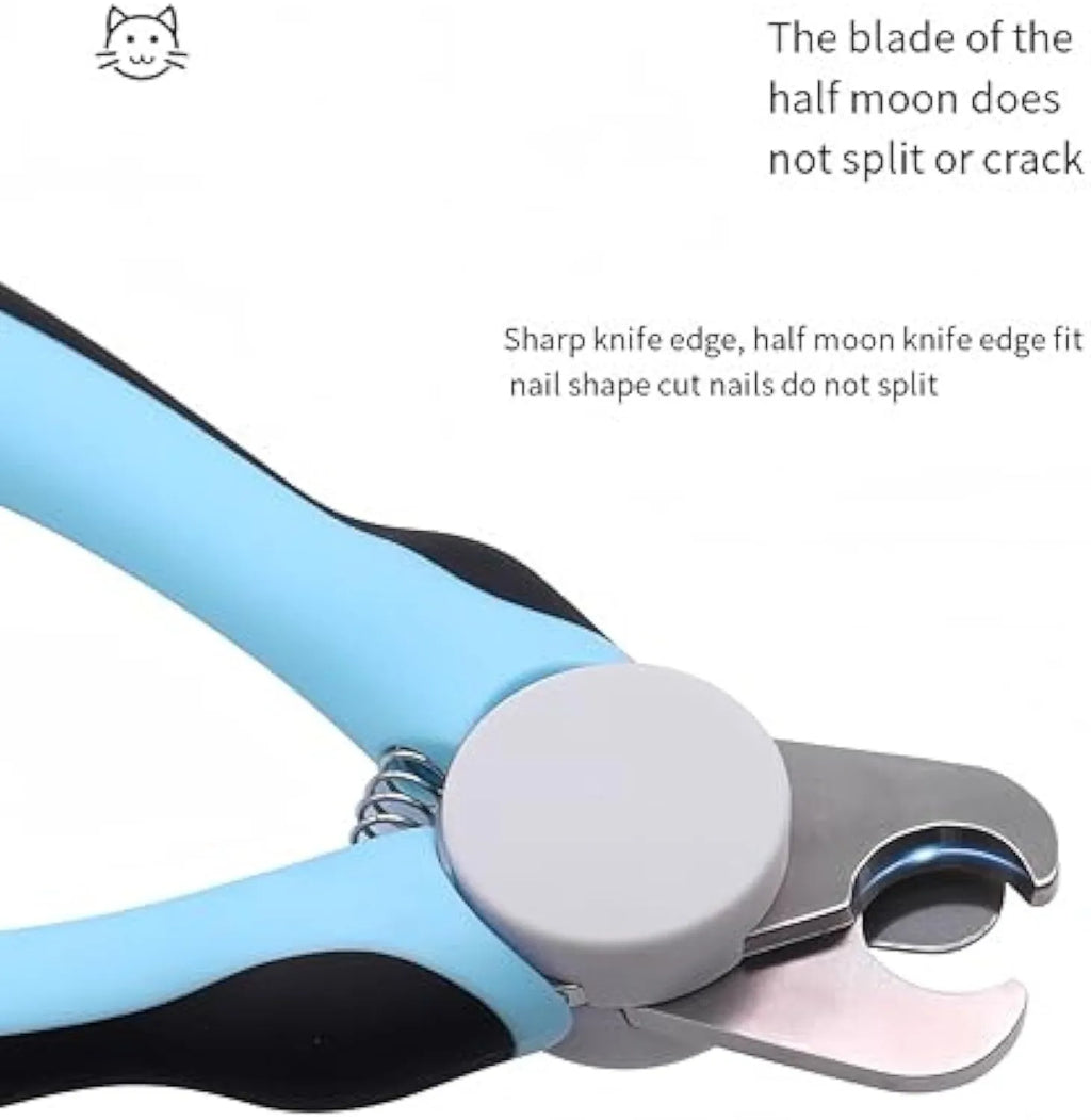 Blue heavy duty dog nail clippers with safety guard for large breeds and thick nails