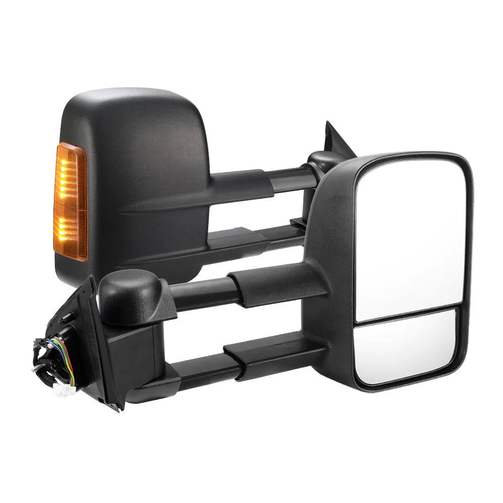 Black electric exterior rear vision mirrors for D23 NP300 2015-on vehicles