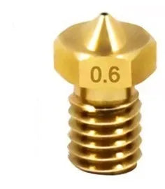 Brass M6 3D printer nozzle 12.5x7mm with smooth inner wall and chamfer inlet for 1.75mm filament