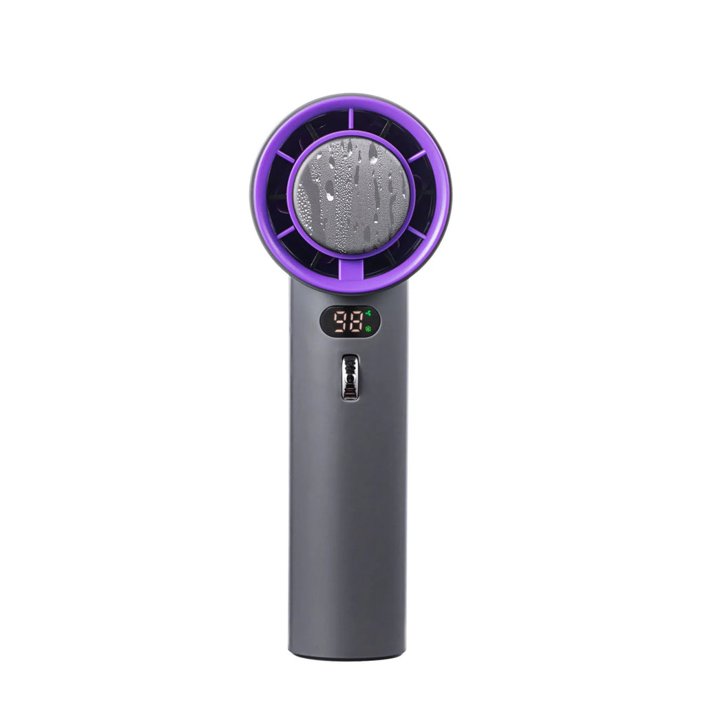 Portable handheld turbo fan with semiconductor refrigeration 3000mAh battery white cold compress