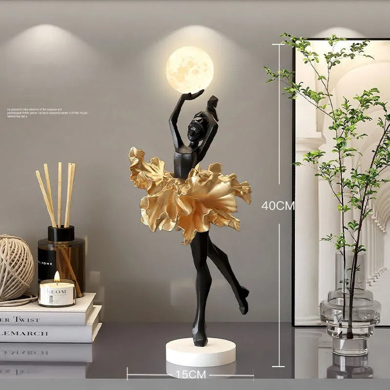Art Girl Atmosphere small USB night lamp in black gold, white, pink, or light blue.