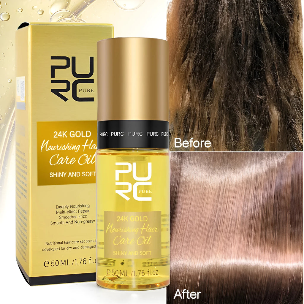 Yellow 50ml hair repair essential oil bottle for curly and frizzy hair care