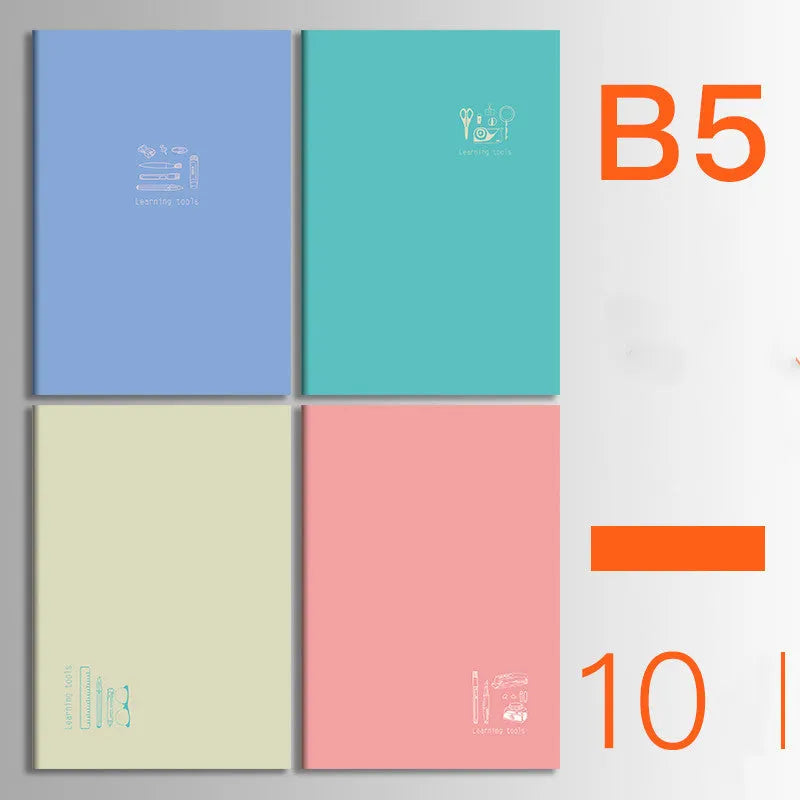 Set of 10 soft cover thread bound notebooks with Daolin paper pages, available in A5 and B5 sizes