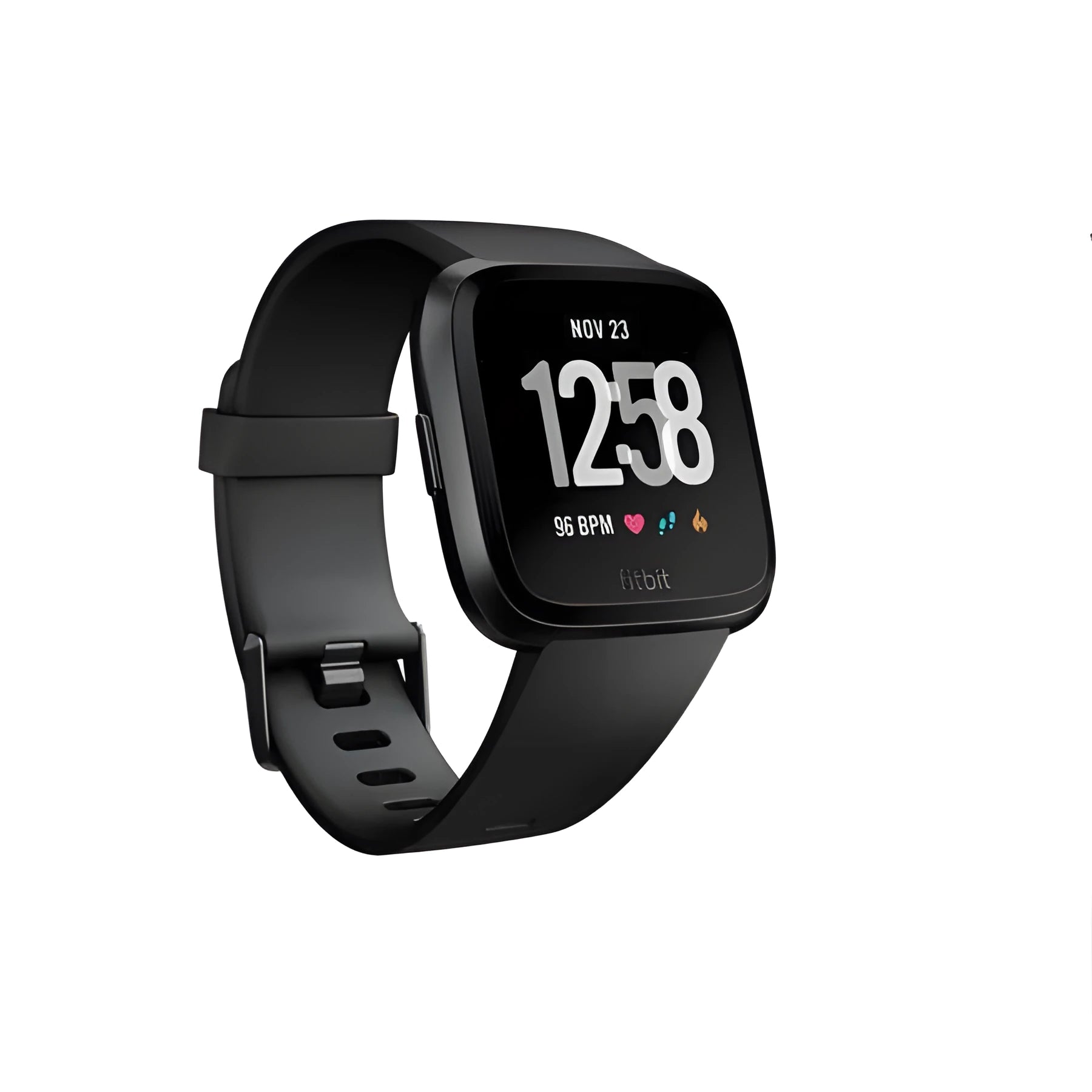 Black heart rate sleep waterproof smart watch with 1.4 inch TFT screen and silicone wristband