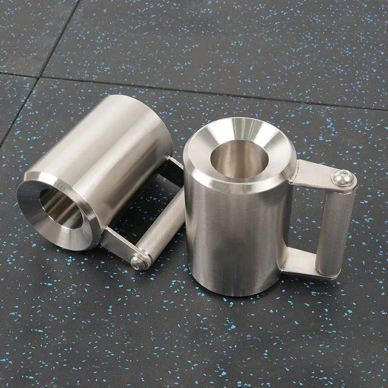 8kg stainless steel dumbbell cup overweight in silver colour for dumbbell bars