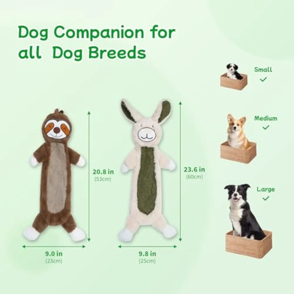 No stuffing crinkle dog toy featuring a cute rabbit design with soft plush material and internal crinkle paper