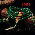 Brazil natural green agate multi-circle bracelet showing stone sizes and manual craftsmanship detail
