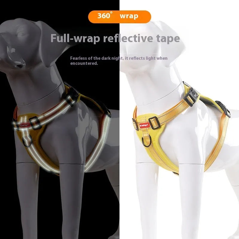 Adjustable dog chest harness traction rope in multiple colours with breast strap