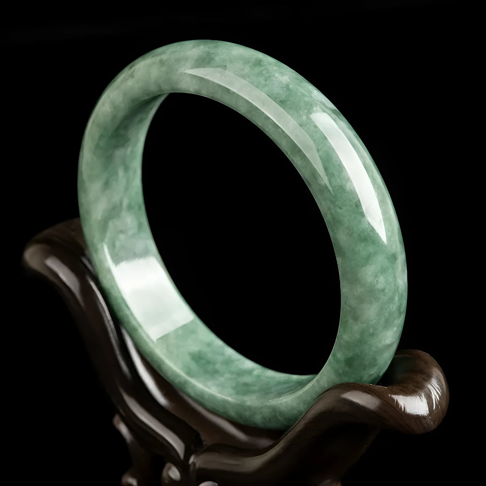 Natural emerald bean green ring bracelet for women simple style with certificate and gift box