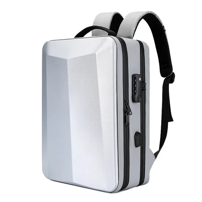 Men's waterproof business backpack in Oxford cloth with curved shoulder straps and 20-35L capacity