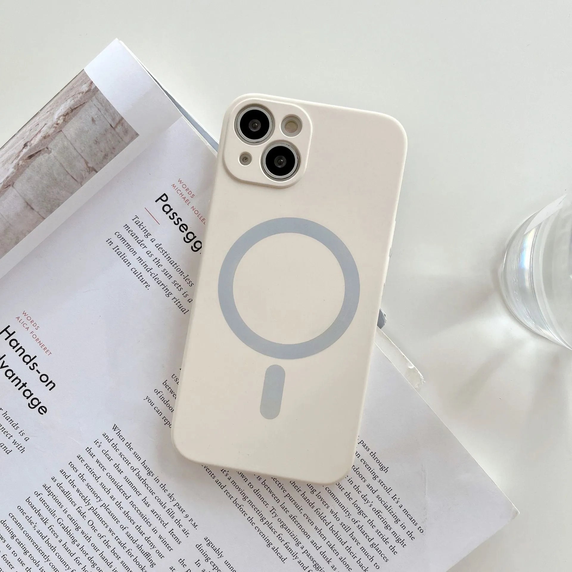 Magnetic TPU phone case for iPhone showing back cover with wireless charging ring in multiple colours