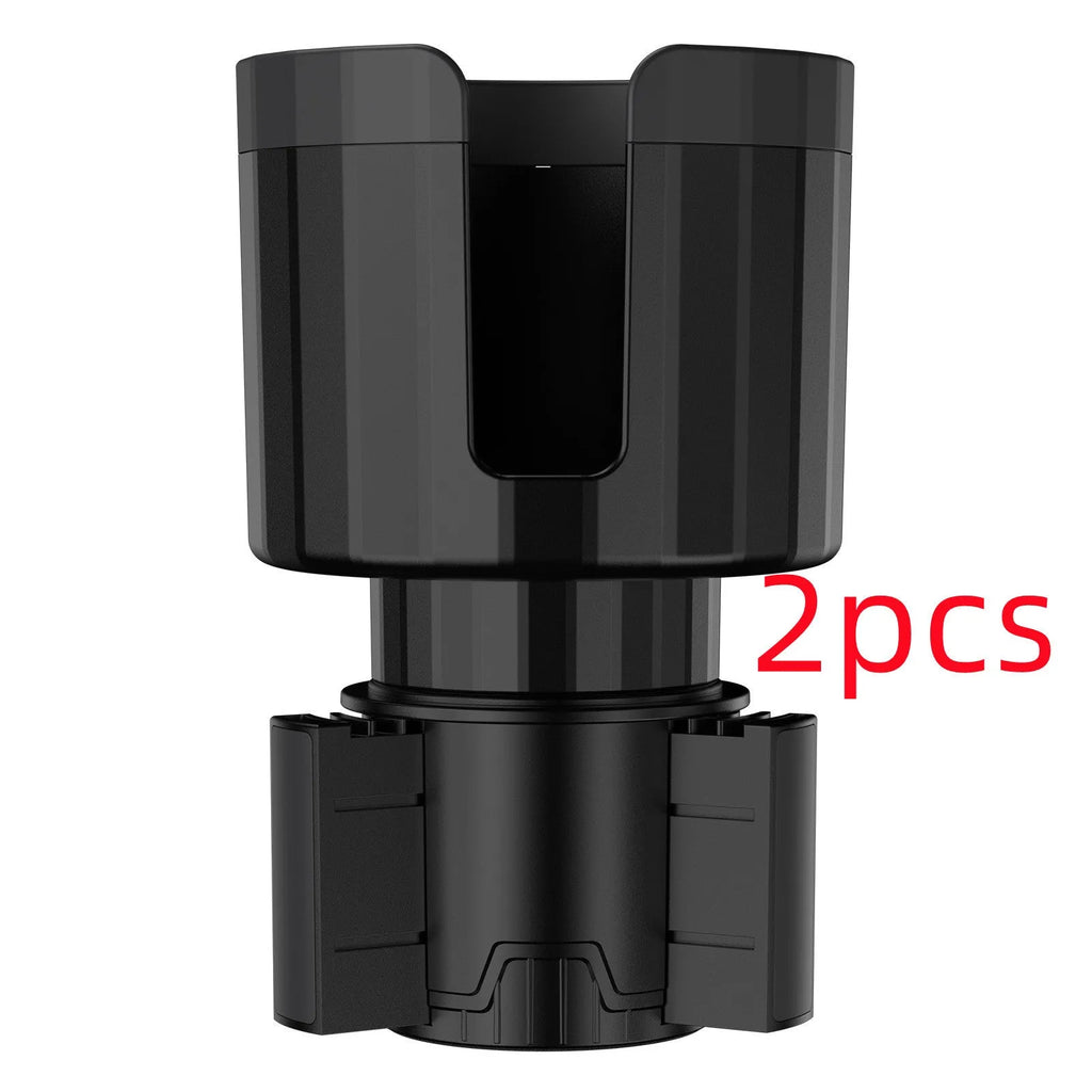 Matte black adjustable car cup holder expander for oversized drink containers