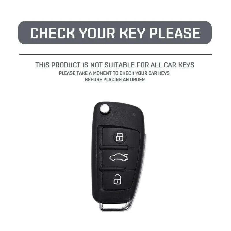 Carbon fibre style car key cover with mirror finish in carbon and white colour options