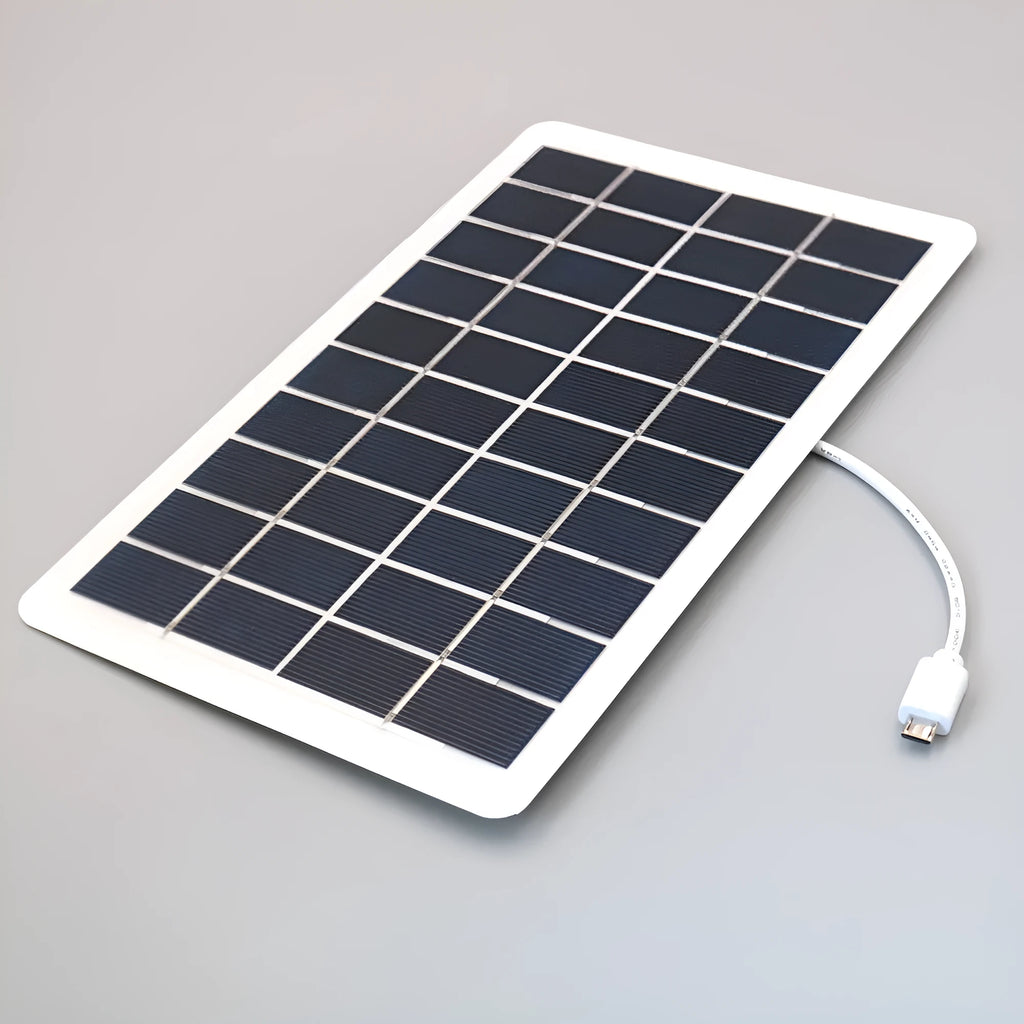 Black portable solar panel mobile phone charger with USB output and PET grinding treatment