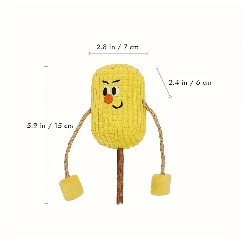 Polio wood corn cob dental chew toy for cats with natural catnip, 15cm long cat molar stick