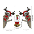 Cartoon-style Christmas elk magnetic bumper sticker with luminous reflective finish.