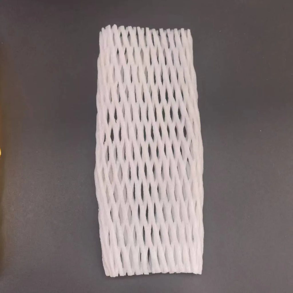 White foam fruit net protective cover for produce cushioning and shockproof packaging