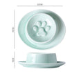 Ceramic anti-choking slow food pet bowl in green with raised centre design