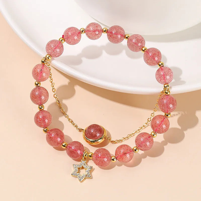 Natural crystal jade bracelet for women, green colour, handmade fresh style