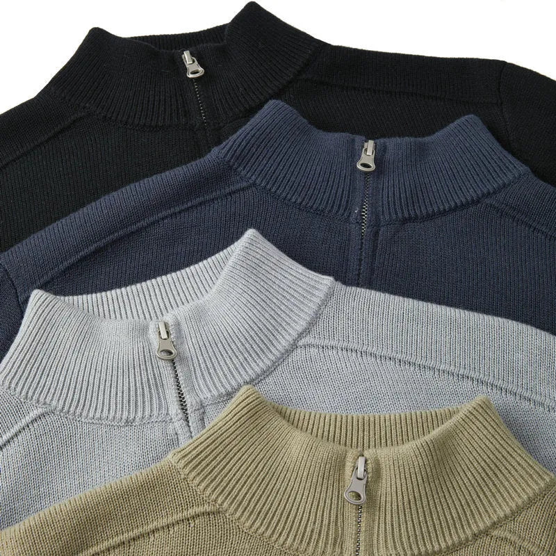 Men's casual sweater thickened wool base shirt slim fit pullover long sleeve in six colours for teenagers