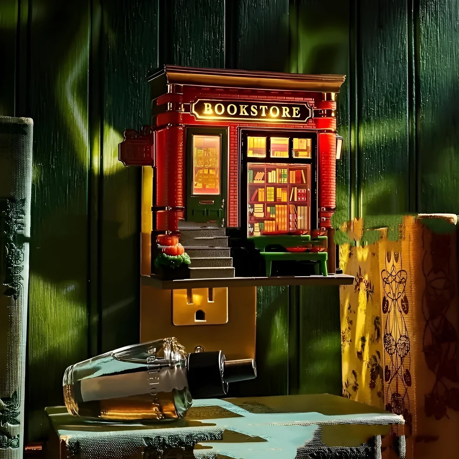 Christmas house small night lamp ornament plastic resin cartoon-style decorative light with US plug