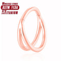 Titanium alloy fork nose ring with diamond-cut finish shown in silver colour.
