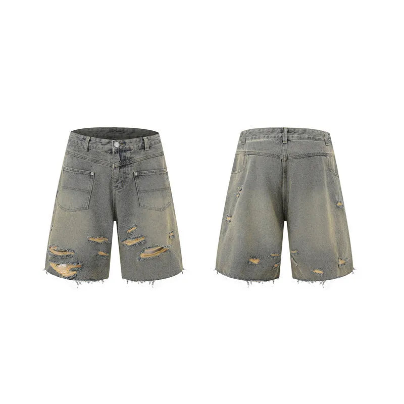 Denim fashion loose leisure all-matching overall suit for women in black with short sleeve top and full trousers