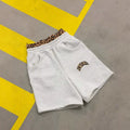 Men's loose patchwork trousers with double waist and zip fly in elastic polyester fabric
