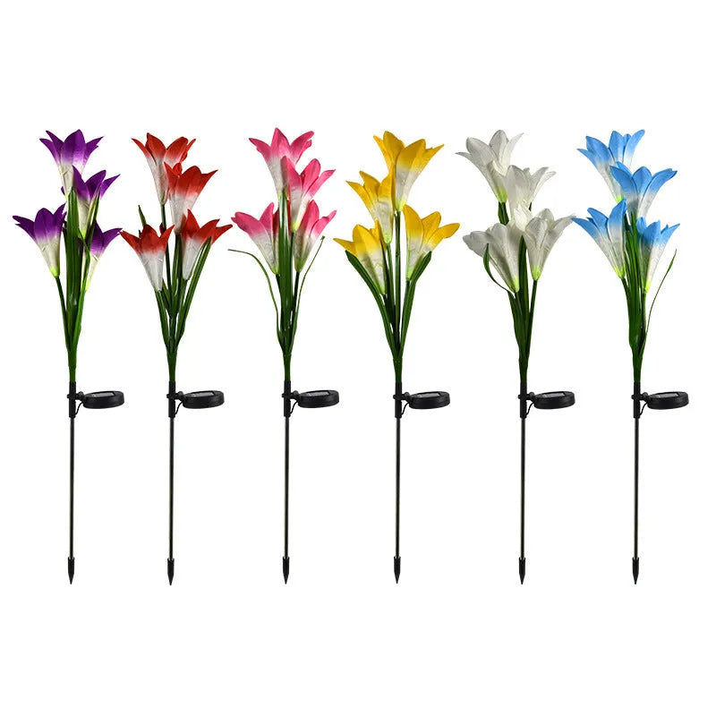 Solar lily festive lantern outdoor villa courtyard garden flower shaped decorative light 850mm IP65