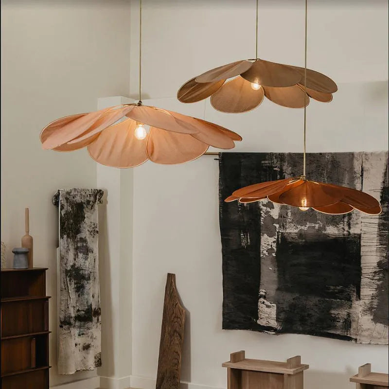 Bohemian fabric hanging lamp white 50cm diameter ceiling chandelier for hotel