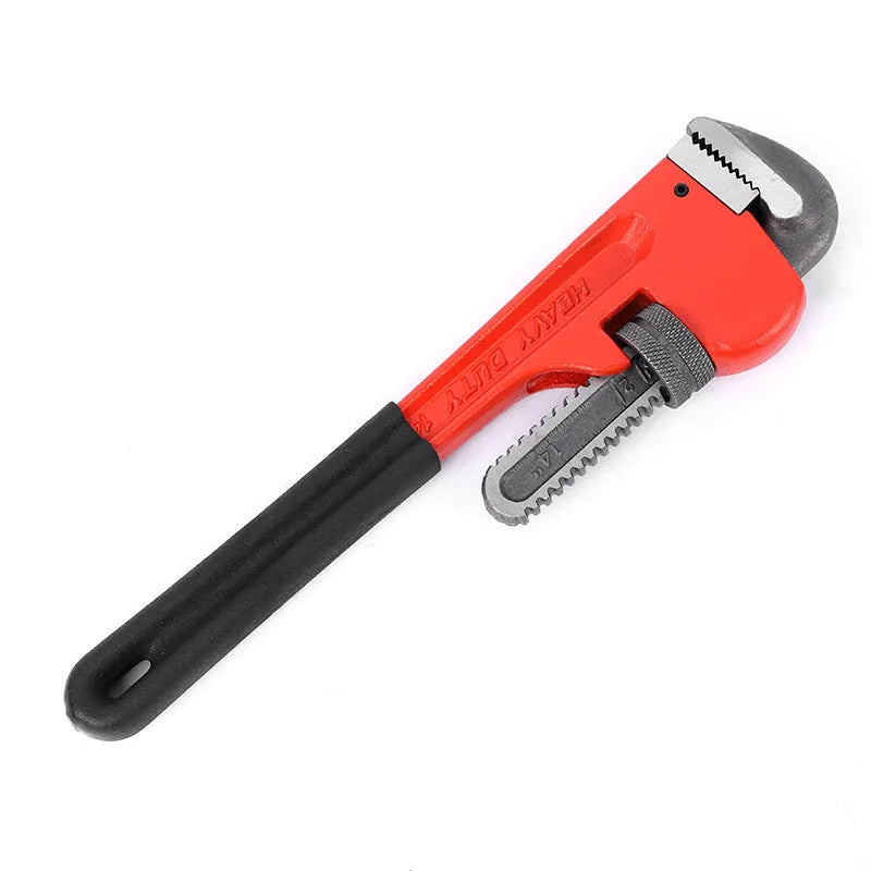 Heavy pipe tongs made from 45# steel, available in 8 to 18 inch sizes, for gripping water pipes
