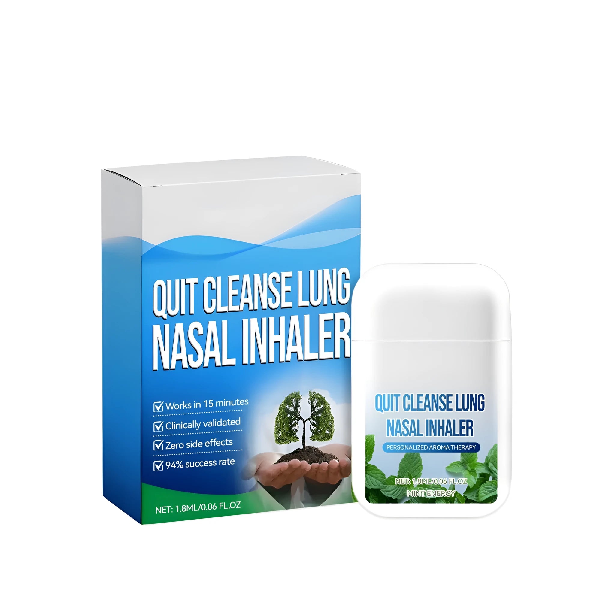 Mint Soothing Nasal Suction Device showing integrated 1.8ml formula chamber