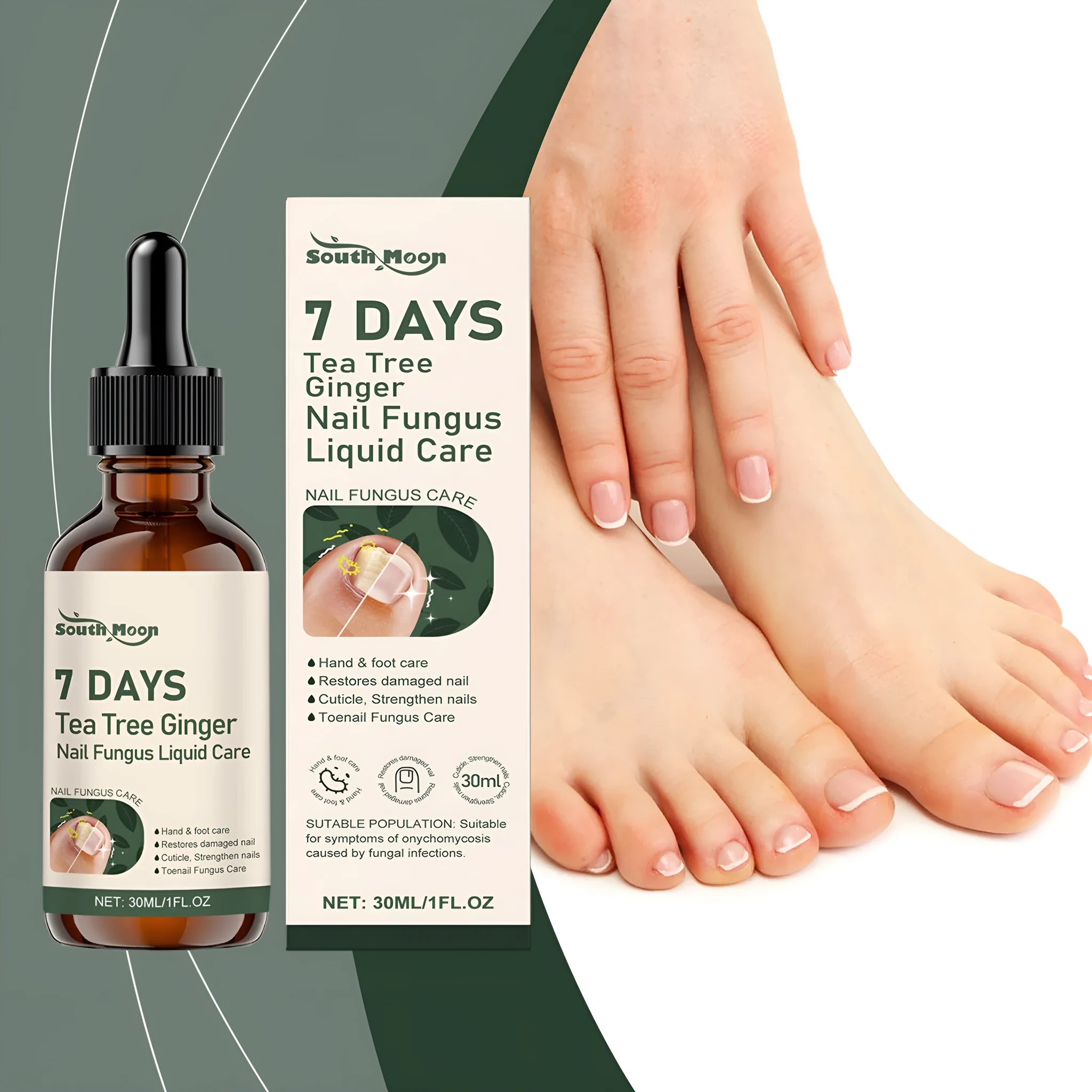 30ml bottle of mild brightening nail care solution for daily nail appearance improvement.