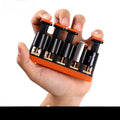 Grey and orange silicone finger trainer for piano guitar hand muscle development