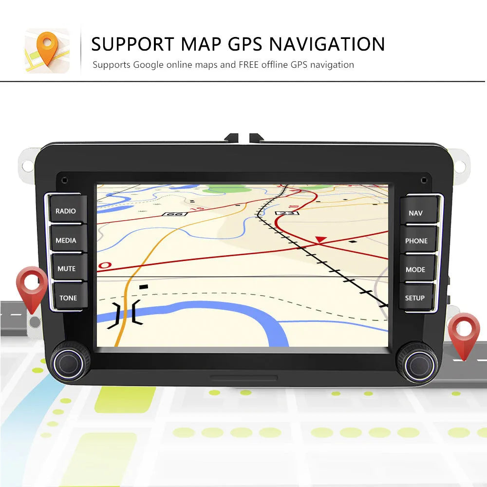 Universal Host Navigator 7 inch Android 12 car player with GPS WIFI for Volkswagen