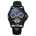 Men's waterproof automatic watch with luminous hands on steel band