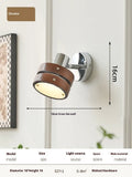 Nordic walnut wall lamp for bedside or hallway with three colour temperature options