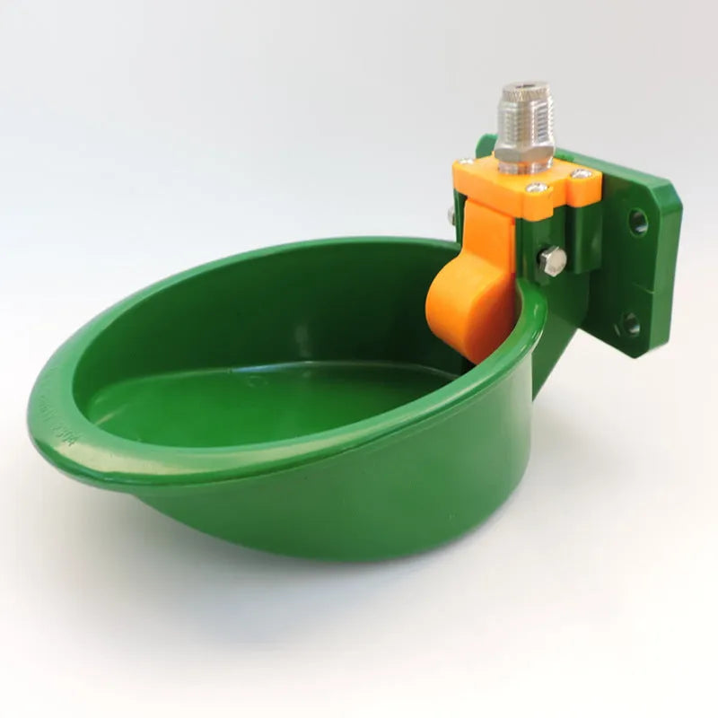 Green engineering plastic automatic drinking bowl for sheep and pigs with water nozzle