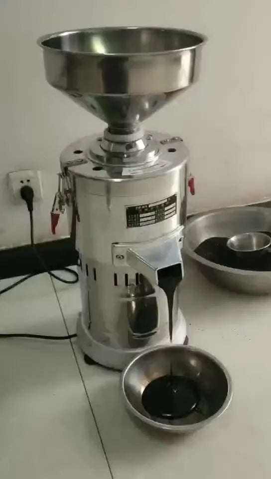 Stainless steel electric sesame paste grinding machine with 100mm wheel for homemade tahini