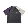 Dark grey loose fit raglan sleeve t-shirt with contrast colour details and short sleeves