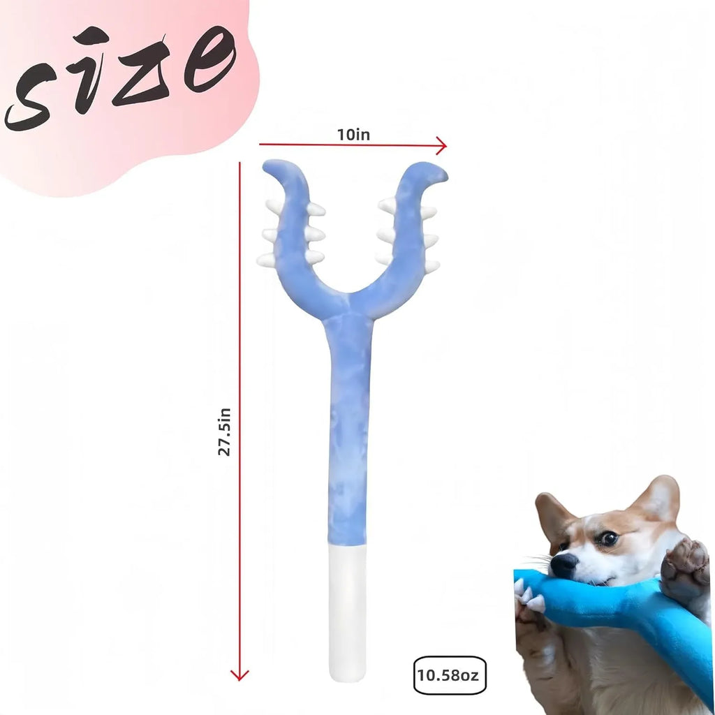 Blue and pink plush cat wand toy measuring 70cm length for behaviour management and interactive play