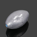 Tongxin scale pattern olive lead fishing sinker in rugby shape, showing weight options from 10g to 150g.