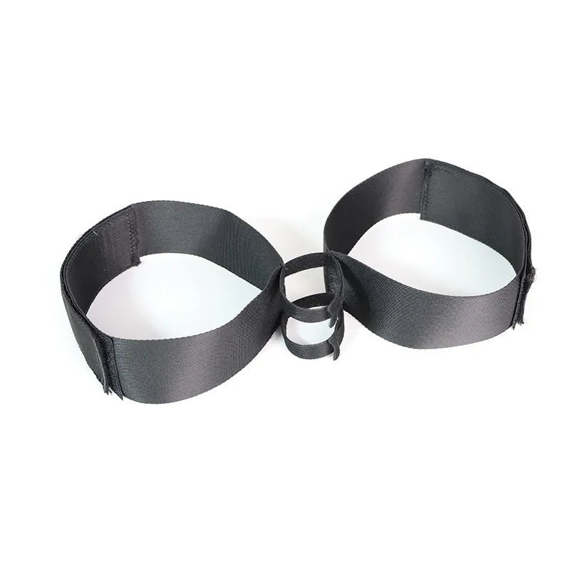 Black knitted belt sex toy strap for harness applications