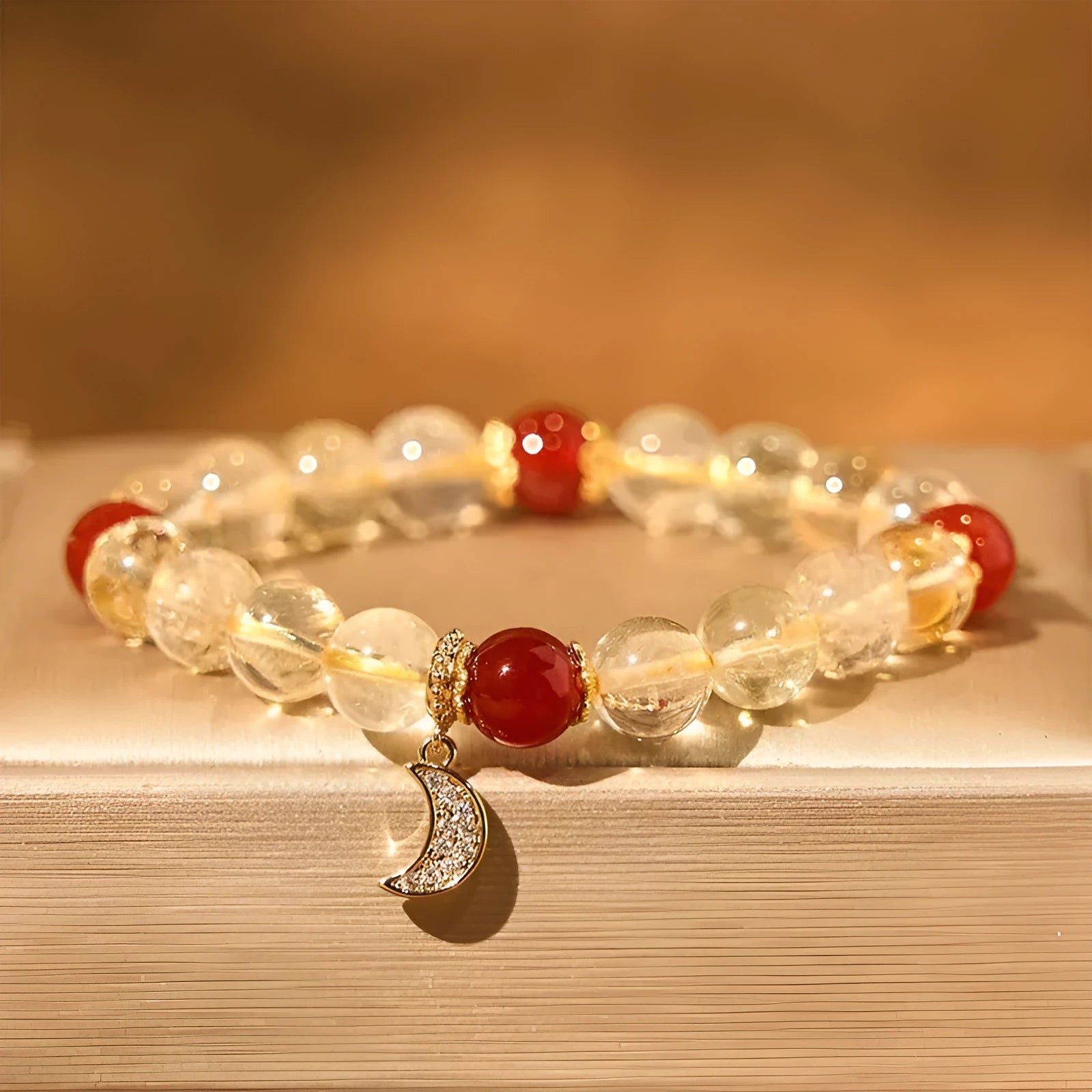 Handmade citrine crystal bracelet for women travel gift
