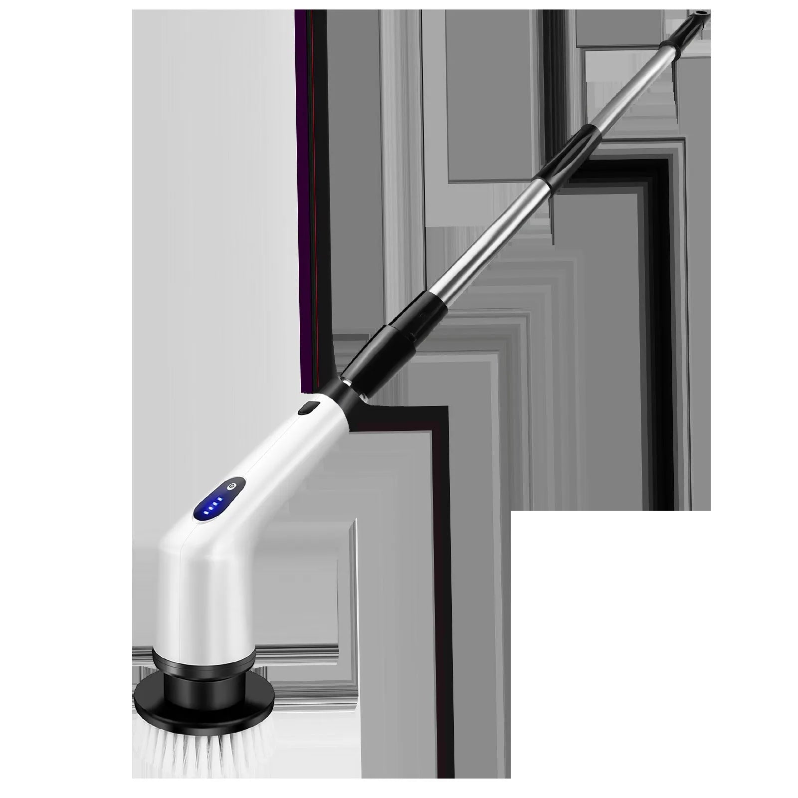 White handheld cleaning ball with lithium battery and cleaning brush attachments