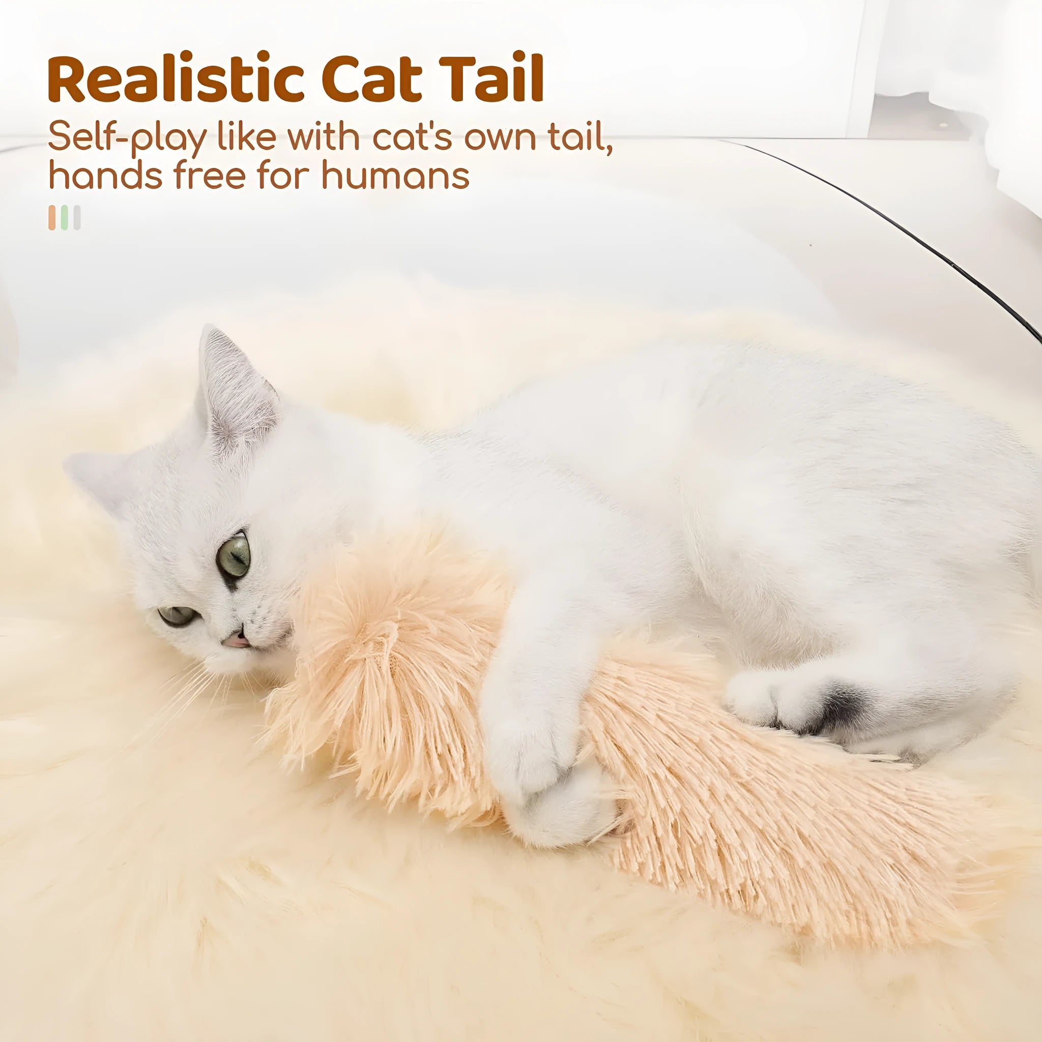 Plush cat toy pillow in four colours: green, white, blue, and pink, measuring 27x10cm