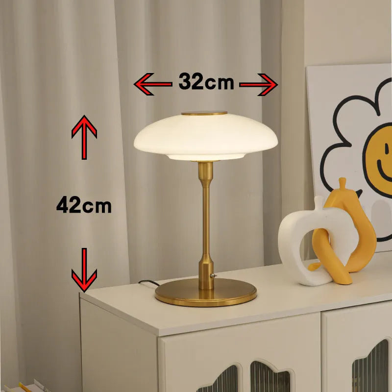 Vintage nickel-plated bedside lamp with Korean styling in golden white colour option