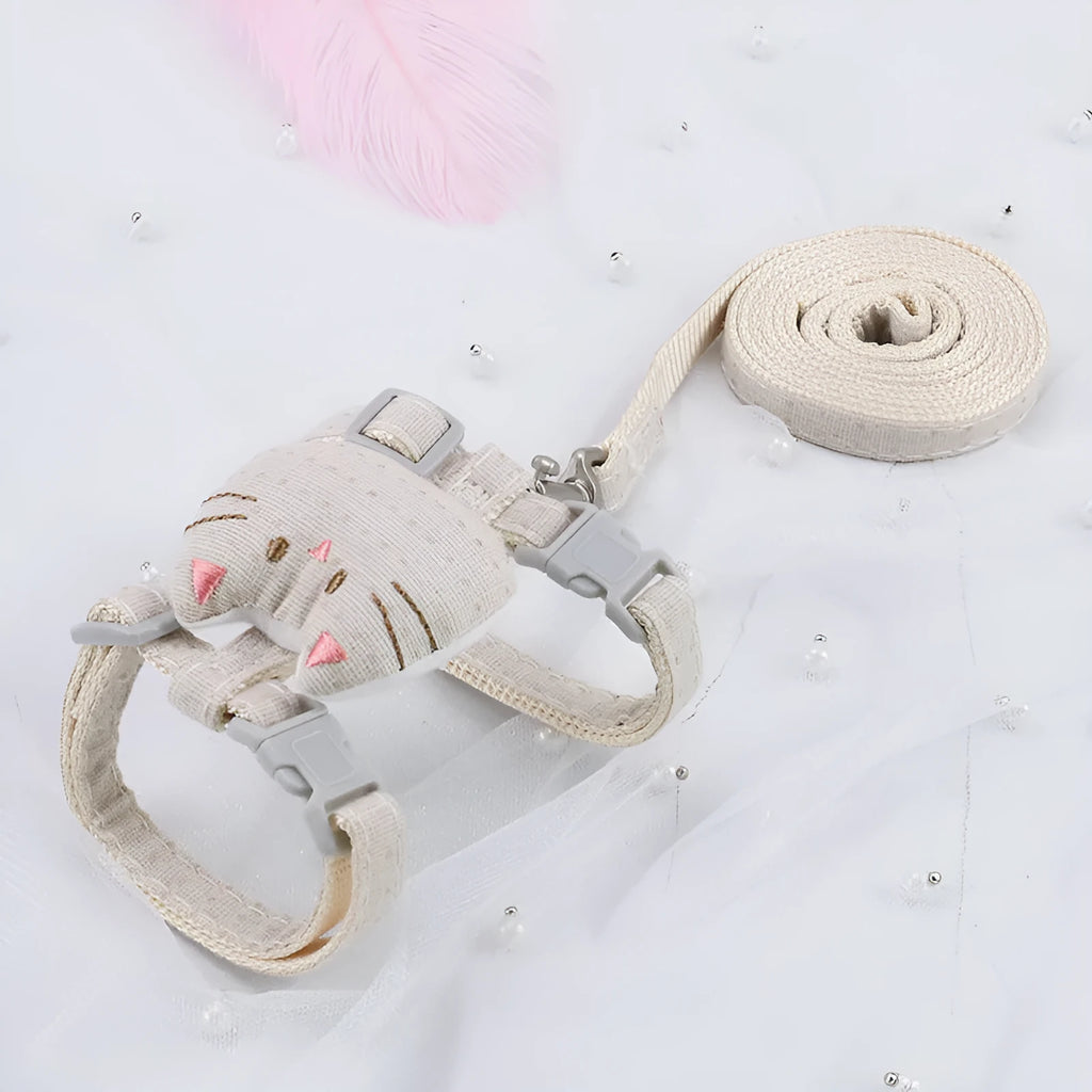 T-shaped cat drawstring pulling rope in cloth material for cats up to 8kg, colour pink