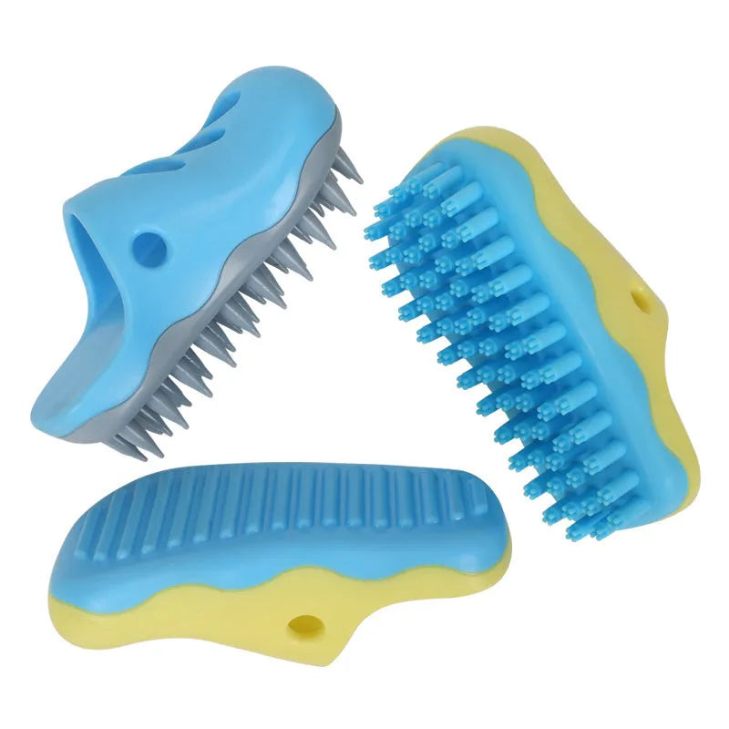 Blue vamp quincuncial head pet bath massage brush TPR material dog grooming cleaning tool