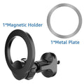 Black magnetic car air vent mobile phone holder with O‑ring bracket for phones up to 6.8 inches.